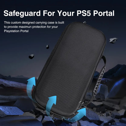 EVA Portable Carrying Case with Tempered Glass Screen Protector for PS5 Portal Console