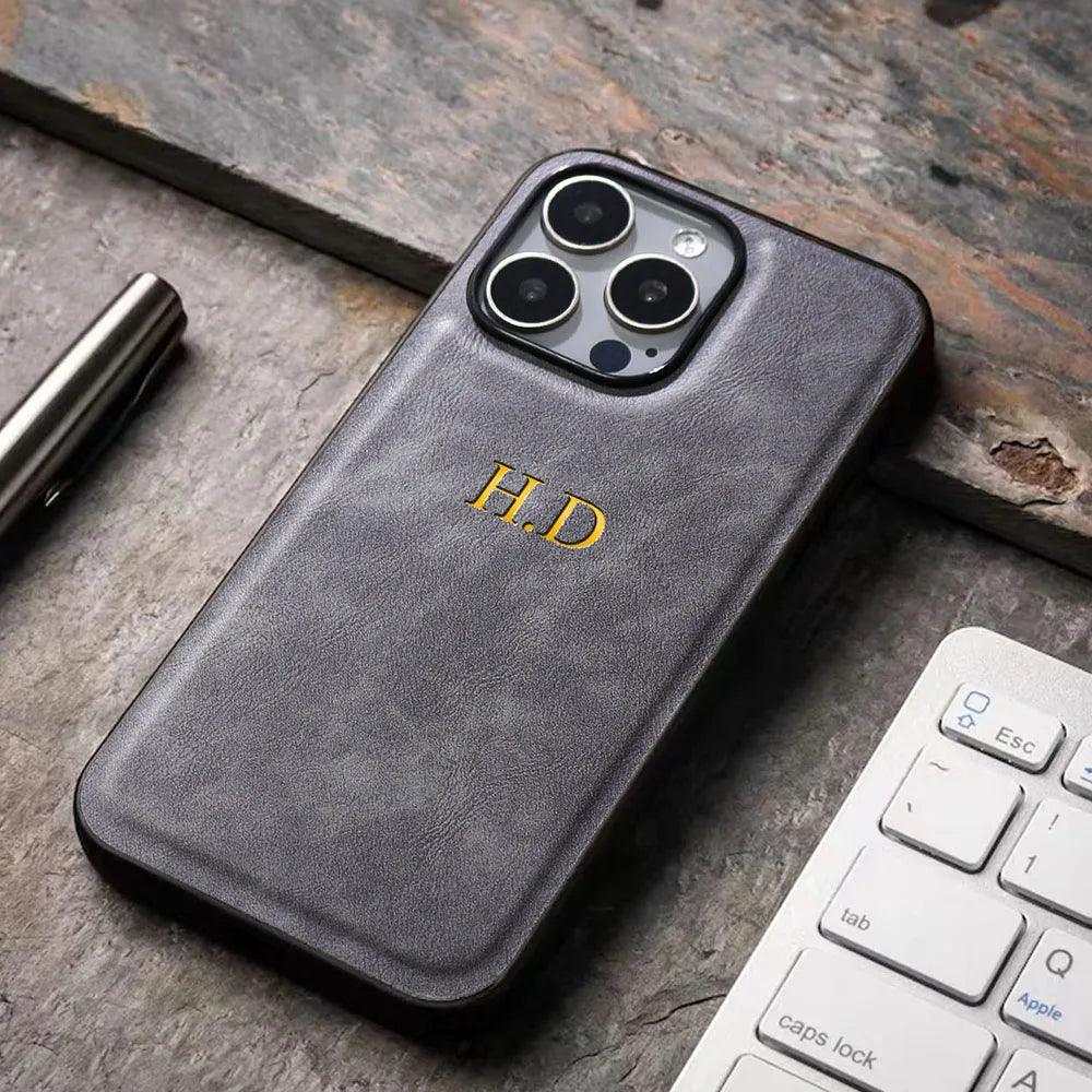 Personalised Leather Engraved iPhone Case - Vélanoworld