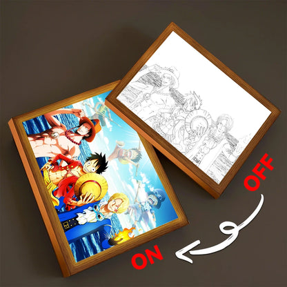 One Piece Anime LED Light Painting Photo Frame
