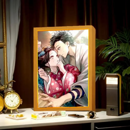 Demon Slayer Anime LED Light Painting Photo Frame