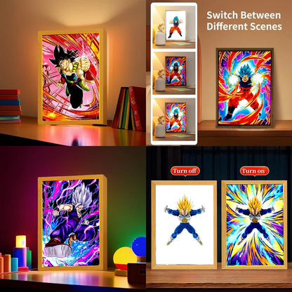 Dragon Ball Z Anime Light Painting Photo Frame LED Night Light