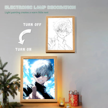 Jujutsu Kaisen Anime Light Painting LED Photo Frame Night Light