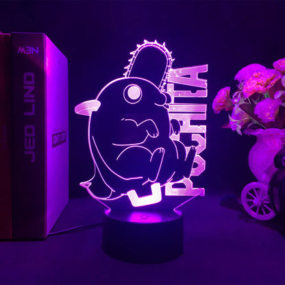 Chainsaw Man Anime 3D LED Night Light