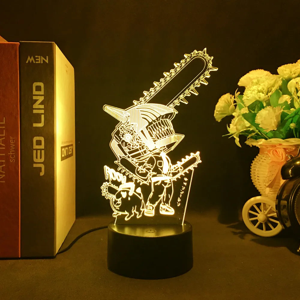 Chainsaw Man Anime 3D LED Night Light