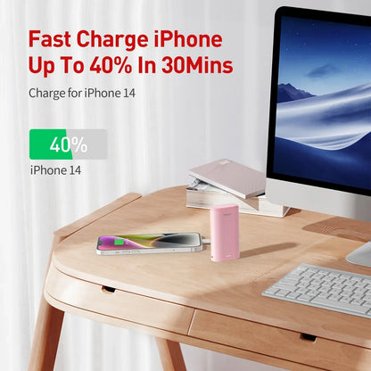 Mini Power Bank with Built-In Lightning Cable