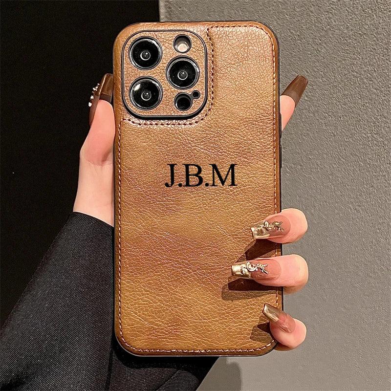 Luxury Classic Leather Personalised iPhone Case - Vélanoworld