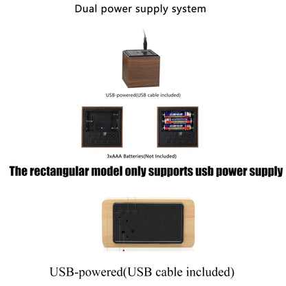 LED Digital Alarm Clock with Temperature Display