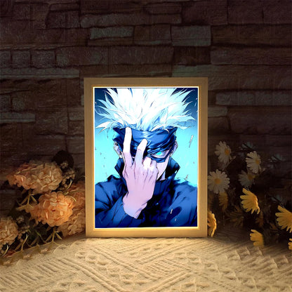 Jujutsu Kaisen Anime Light Painting LED Photo Frame Night Light