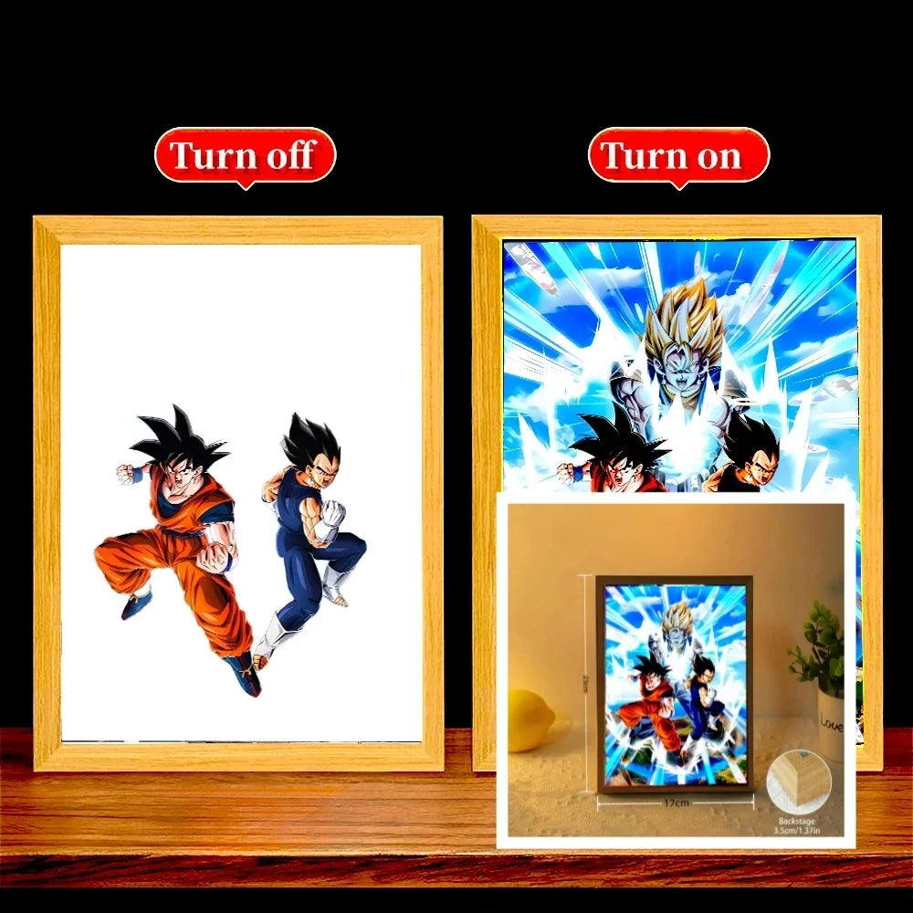 Dragon Ball Z Anime Light Painting Photo Frame LED Night Light