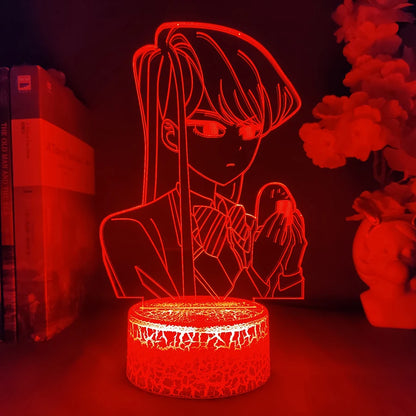 Komi Can't Communicate Anime 3D LED Night Light