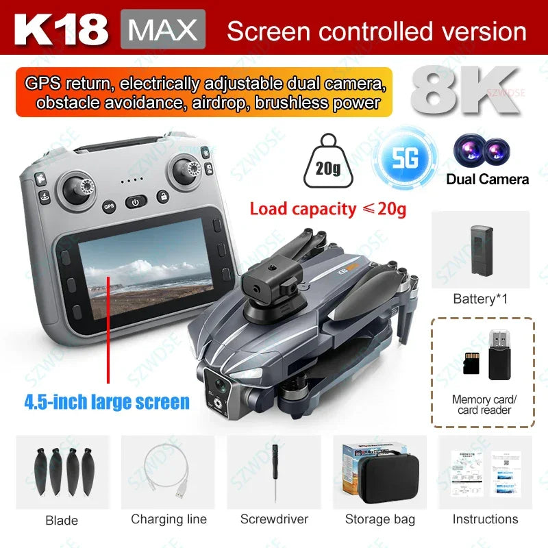4K 2025 K18MAX Professional Drone