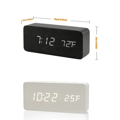 LED Digital Alarm Clock with Temperature Display