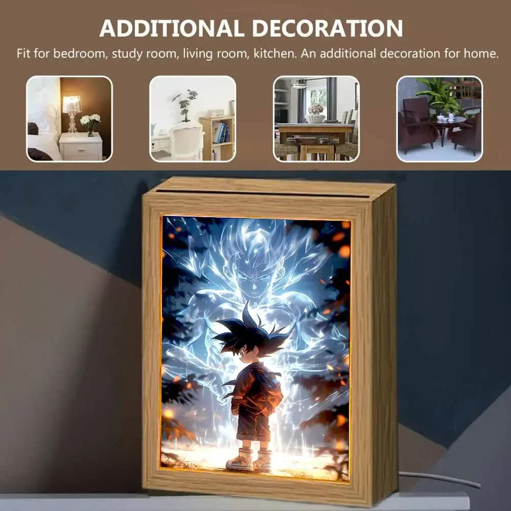 Dragon Ball Z Anime Light Painting Photo Frame LED Night Light