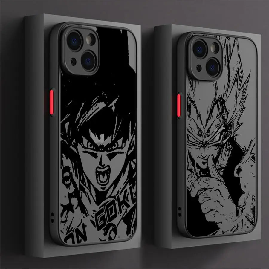 Dragon Ball Anime iPhone Case – Transparent Back & Matte Black Edge