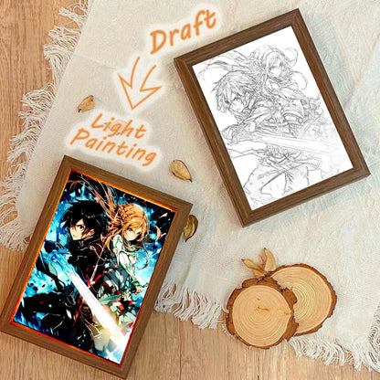 Sword Art Online Anime LED Light Painting Photo Frame Night Light