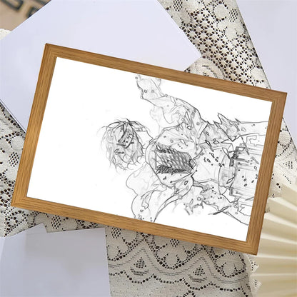 Attack on Titan Anime LED Light Painting Photo Frame – Illuminated Anime Display