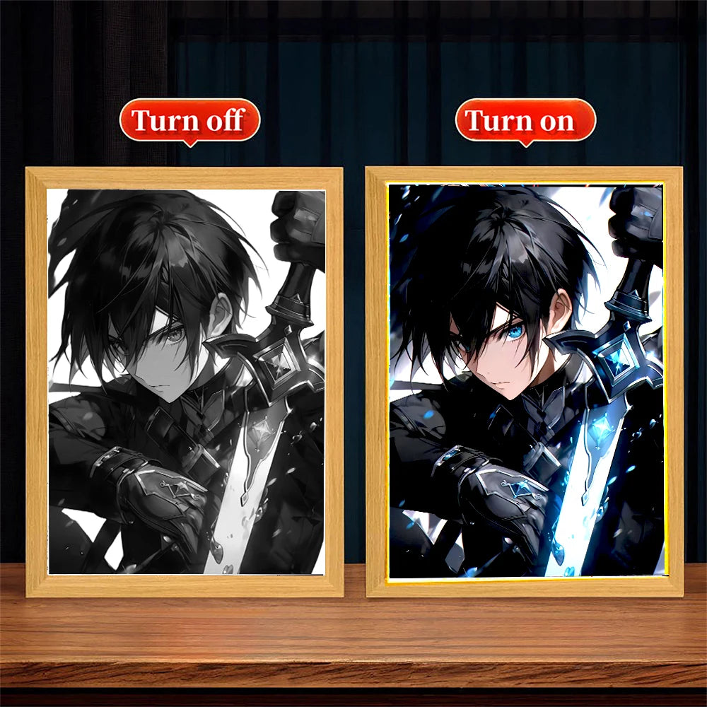 Sword Art Online Anime LED Light Painting Photo Frame Night Light