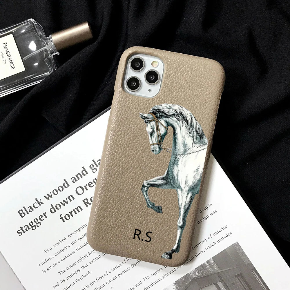 Personalised Leather Horse Case for iPhone