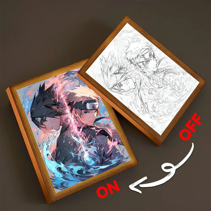 Naruto Anime Light Painting Photo Frame LED Night Light