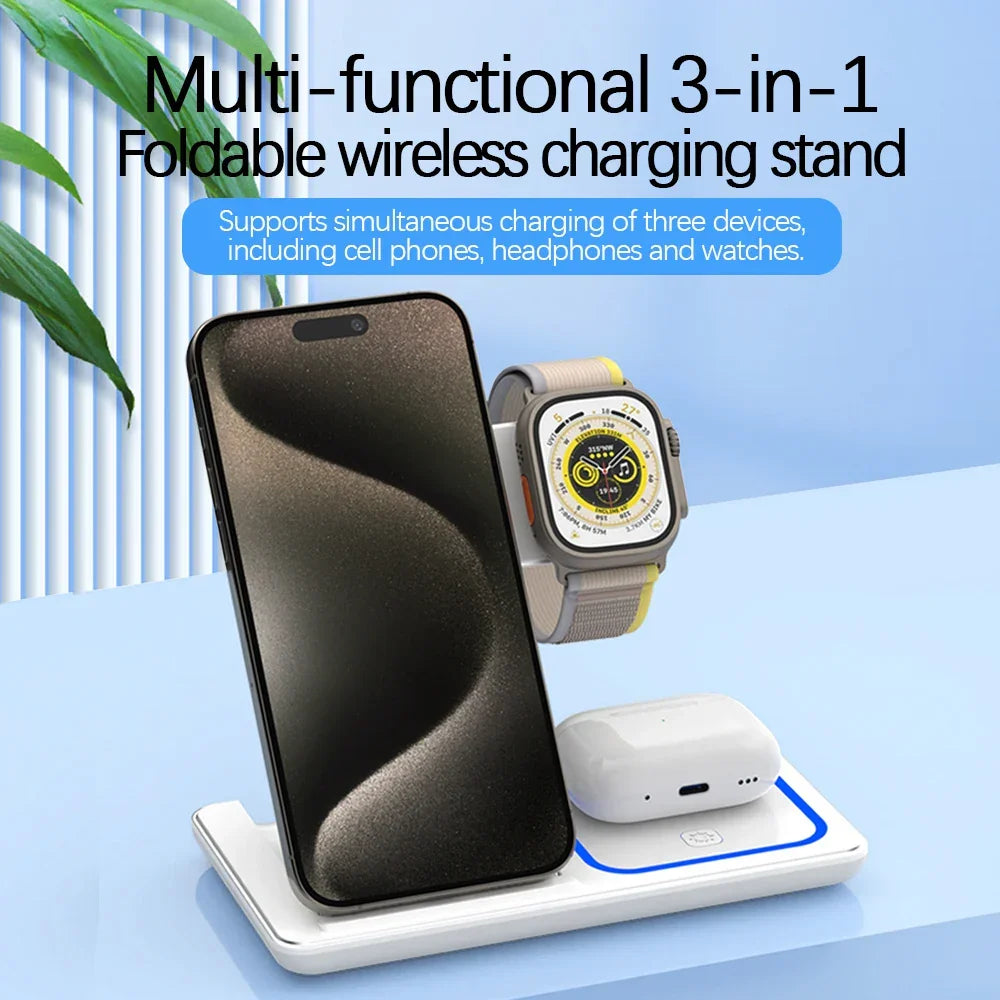 3-in-1 Foldable Magnetic Wireless Charging Station