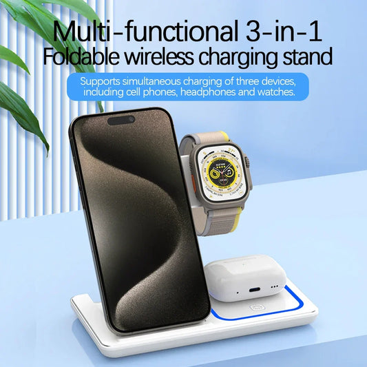 3-in-1 Foldable Magnetic Wireless Charging Station