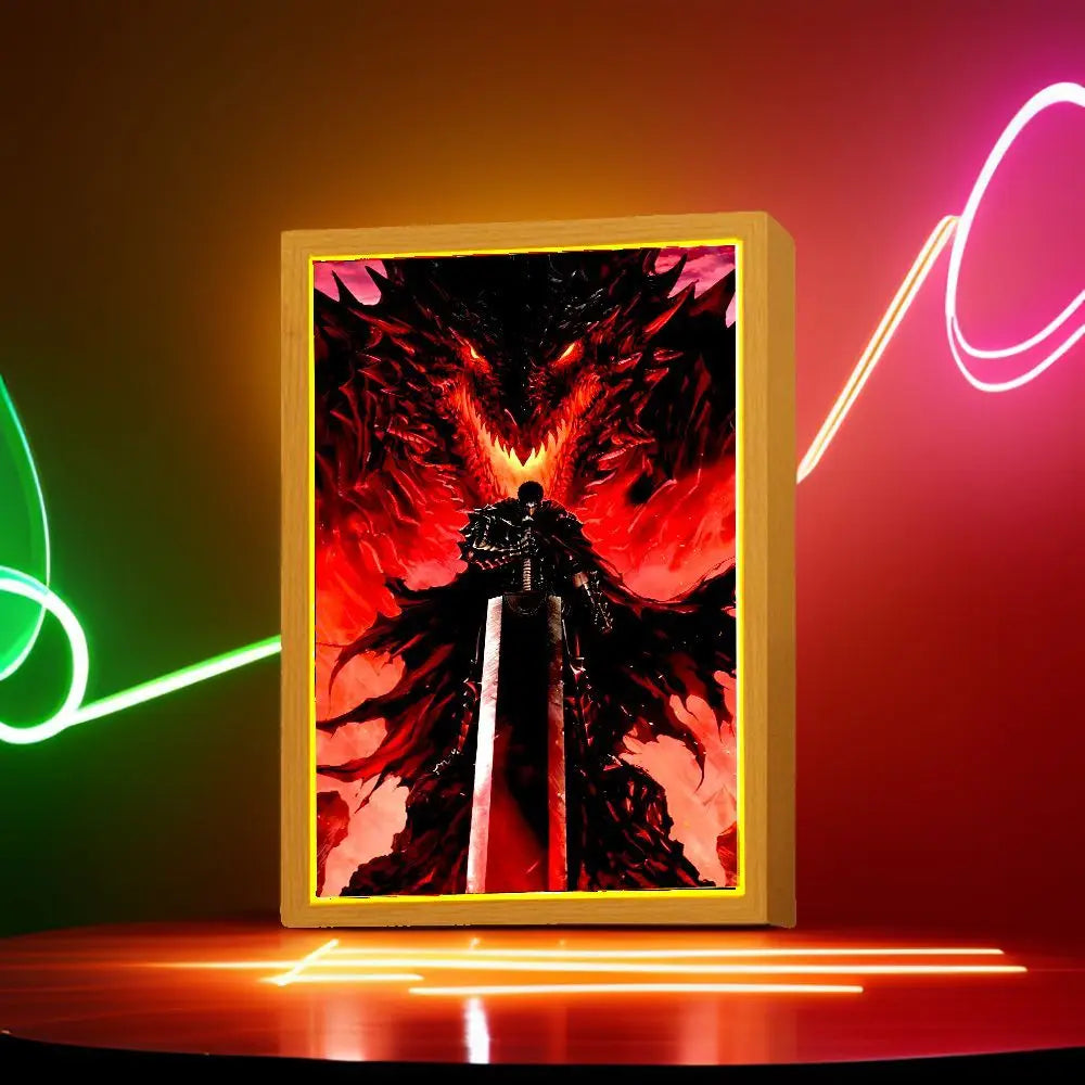Berserk Anime Light Painting Photo Frame LED Night Light