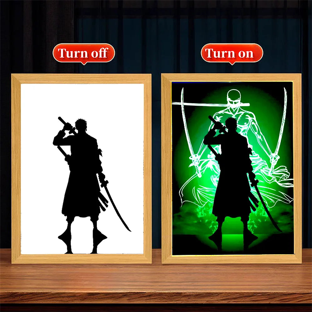 One Piece Anime Light Painting Photo Frame LED Night Light