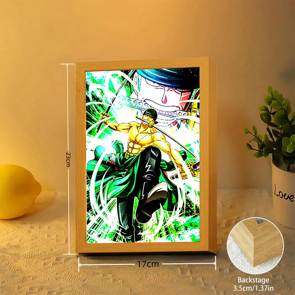 One Piece Anime Light Painting Photo Frame LED Night Light