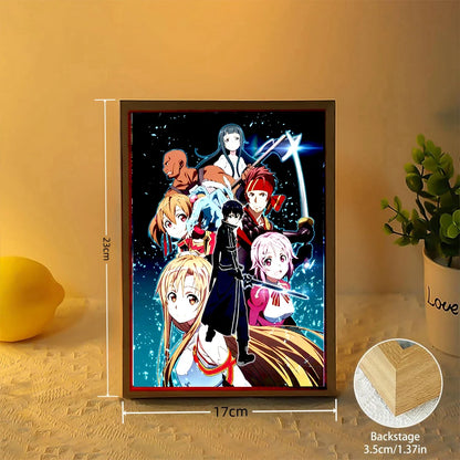 Sword Art Online Anime LED Light Painting Photo Frame Night Light