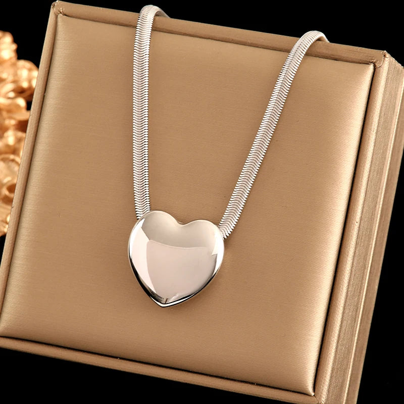 Stainless Steel Heart Pendant Necklace