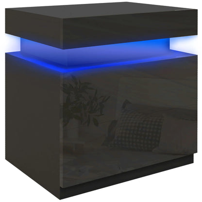 Modern LED Bedside Table with 2 Drawers