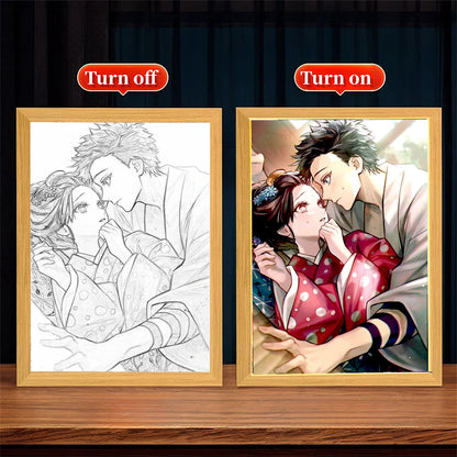 Demon Slayer Anime LED Light Painting Photo Frame