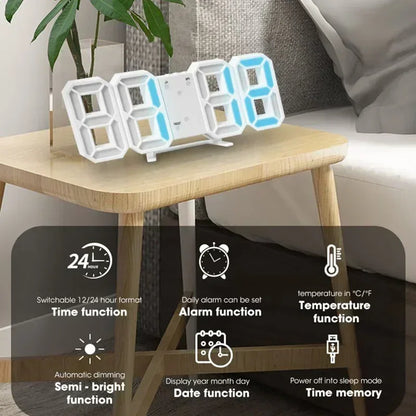 3D LED Wall & Desk Digital Clock