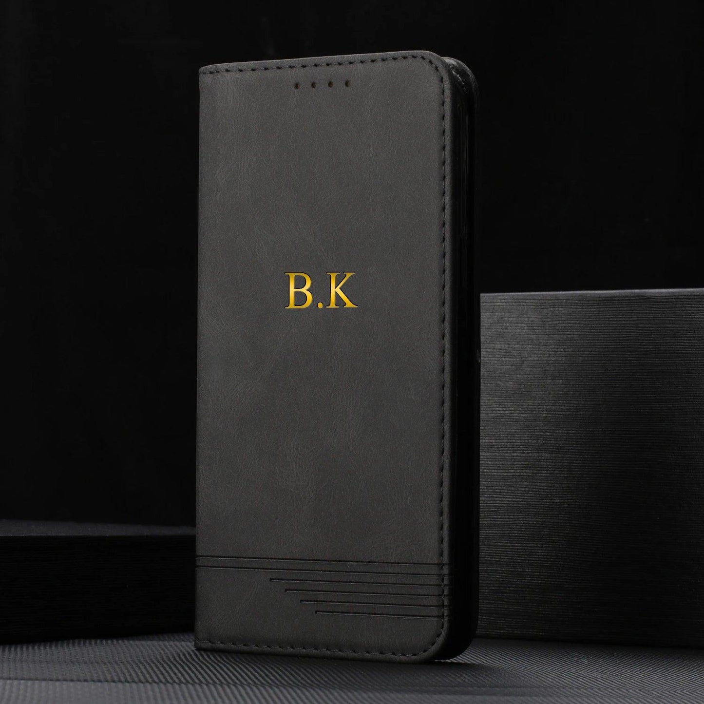 Personalised Leather Flip Wallet Case for iPhone - Vélanoworld