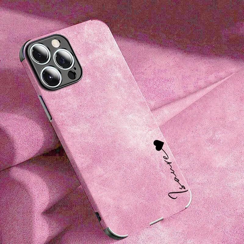 Luxury Lamskin Leather Name Case for iPhone - Vélanoworld