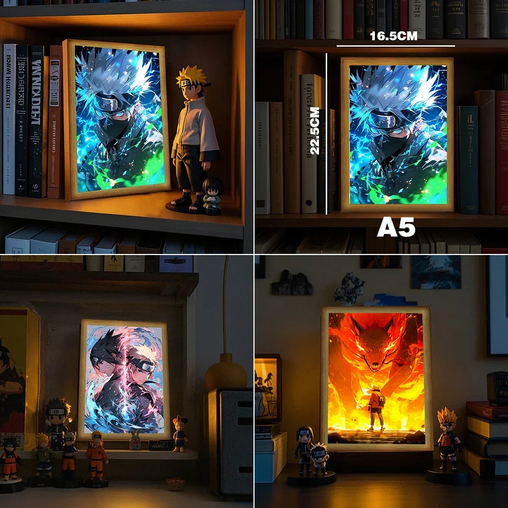 Naruto Anime Light Painting Photo Frame LED Night Light