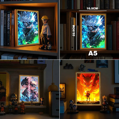 Naruto Anime Light Painting Photo Frame LED Night Light