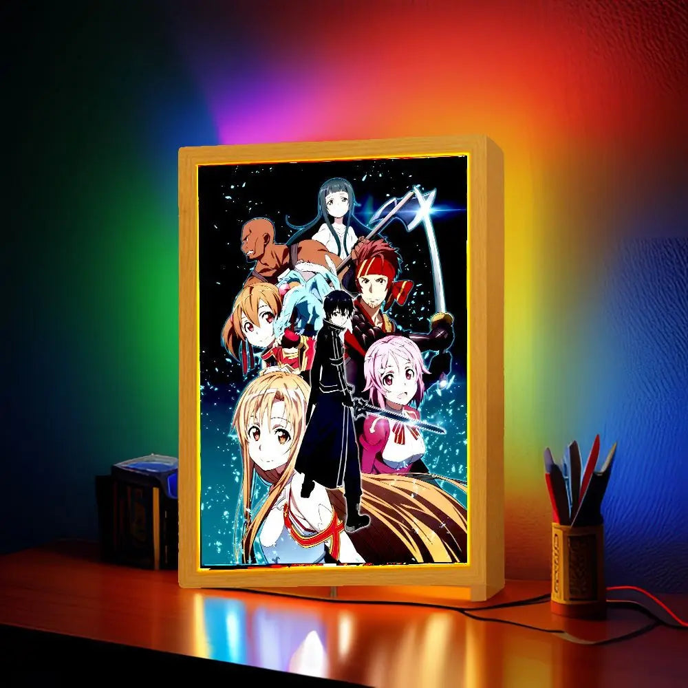 Sword Art Online Anime LED Light Painting Photo Frame Night Light