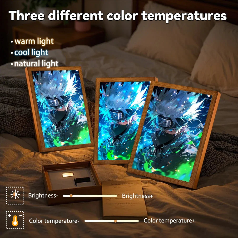 Naruto Anime Light Painting Photo Frame LED Night Light