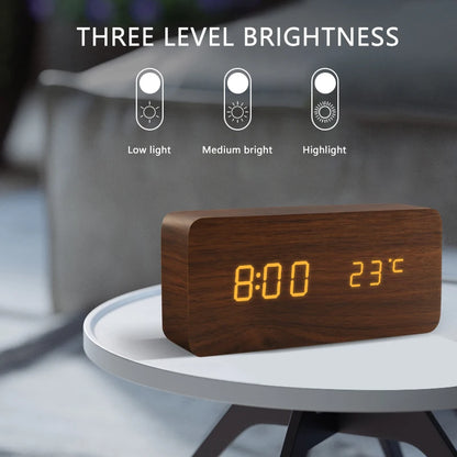 LED Digital Alarm Clock with Temperature Display