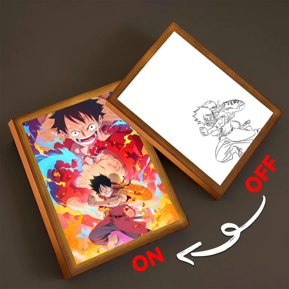 One Piece Anime LED Light Painting Photo Frame