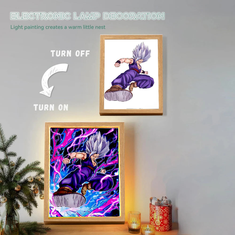 Dragon Ball Z Anime Light Painting Photo Frame LED Night Light