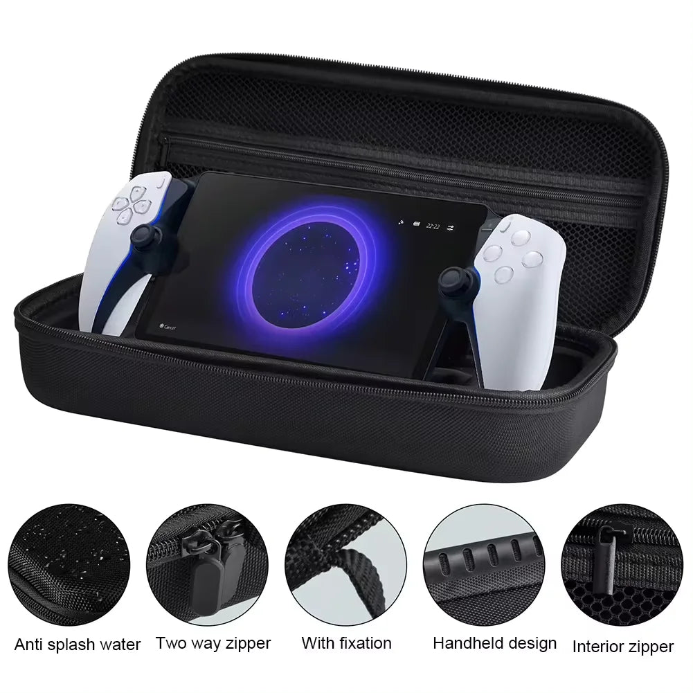 EVA Portable Carrying Case with Tempered Glass Screen Protector for PS5 Portal Console