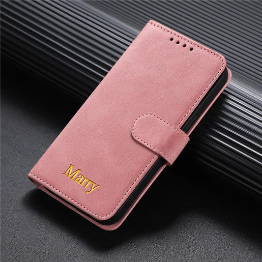 Personalised Leather Flip Wallet Case - Vélanoworld