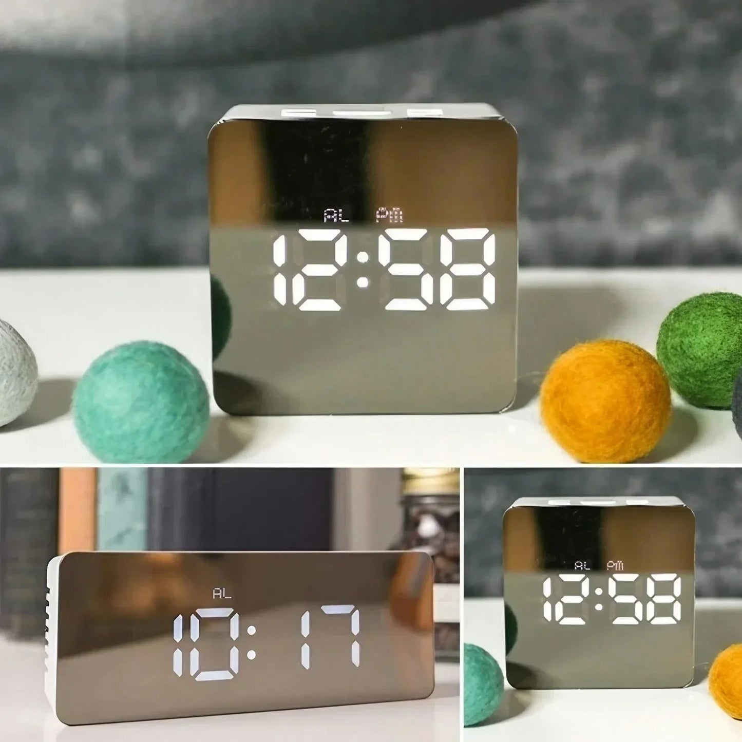 LED Digital Alarm Clock with Temperature Display