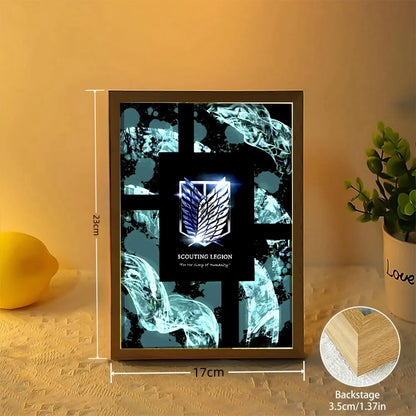 Attack on Titan Anime LED Light Painting Photo Frame – Illuminated Anime Display