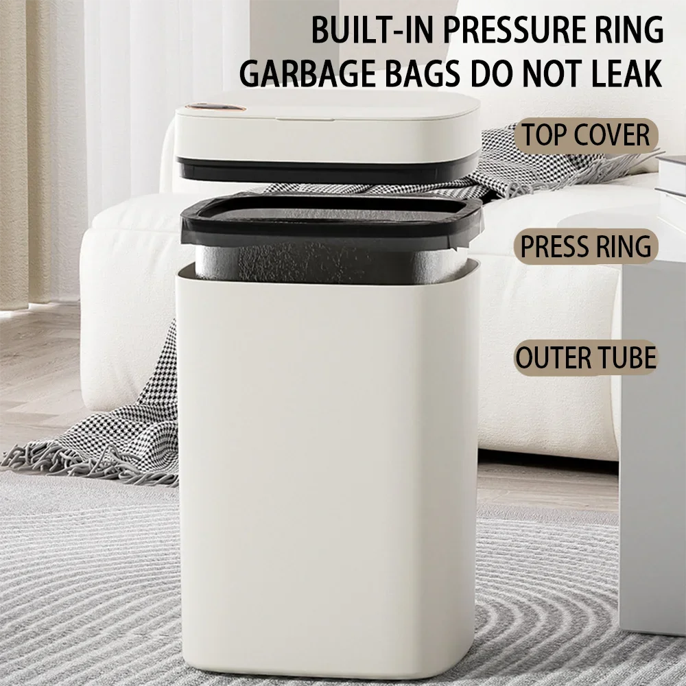 Hands-Free Smart Trash Can – 16L, Quiet & Hygienic