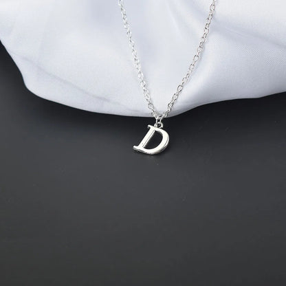 Silver Colour A-Z Alphabet Letter Pendants Necklace for Women