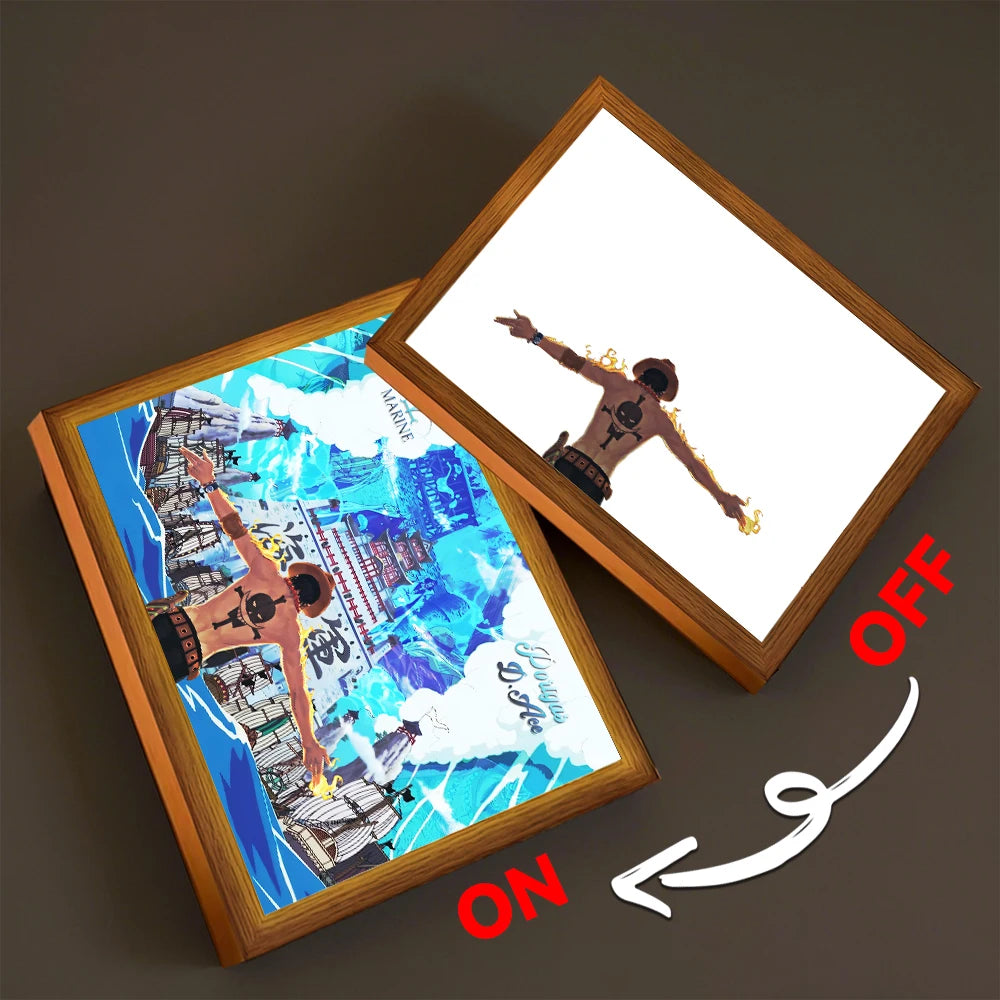 One Piece Anime LED Light Painting Photo Frame