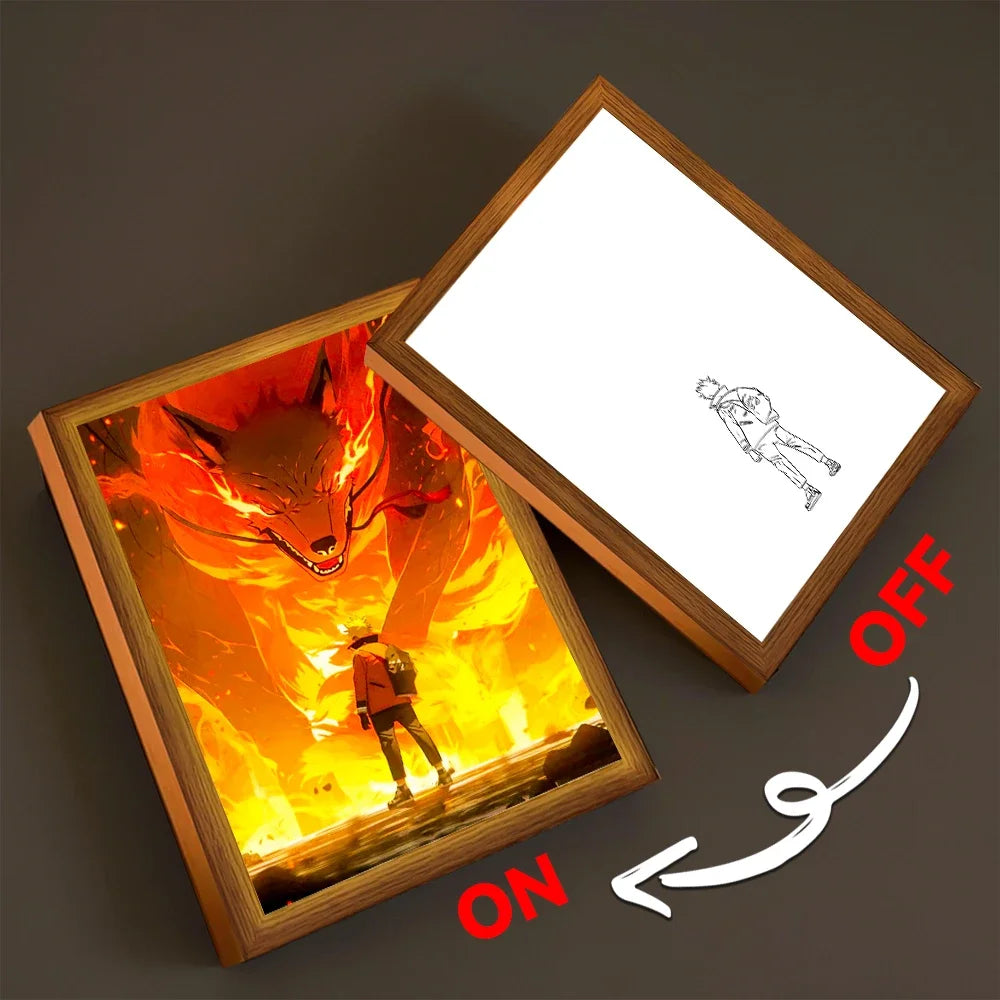 Naruto Anime Light Painting Photo Frame LED Night Light